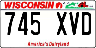 WI license plate 745XVD