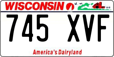 WI license plate 745XVF