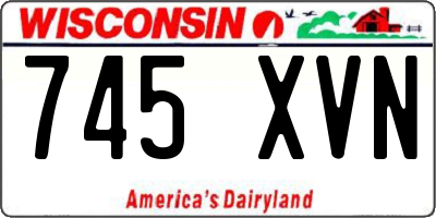 WI license plate 745XVN