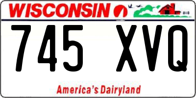 WI license plate 745XVQ