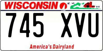 WI license plate 745XVU