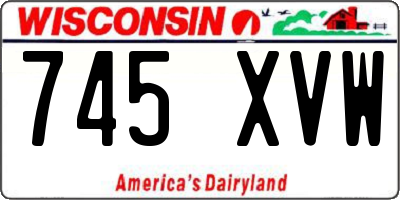 WI license plate 745XVW