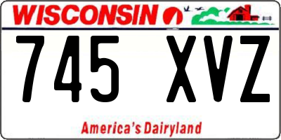 WI license plate 745XVZ
