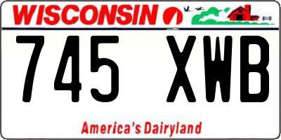 WI license plate 745XWB