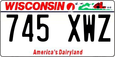 WI license plate 745XWZ
