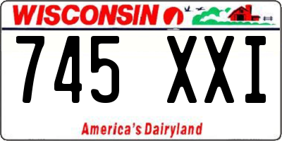 WI license plate 745XXI