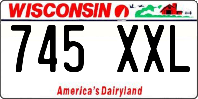 WI license plate 745XXL