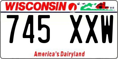 WI license plate 745XXW