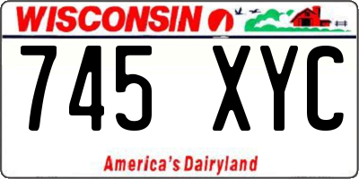 WI license plate 745XYC