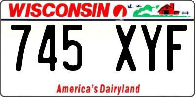 WI license plate 745XYF
