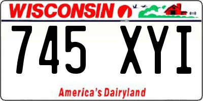 WI license plate 745XYI