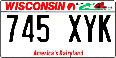 WI license plate 745XYK