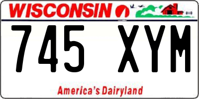 WI license plate 745XYM