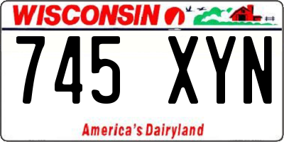 WI license plate 745XYN
