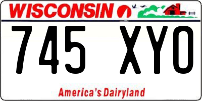 WI license plate 745XYO