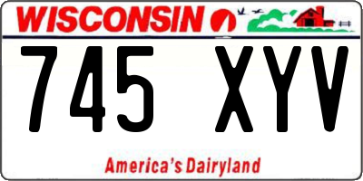 WI license plate 745XYV