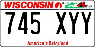 WI license plate 745XYY