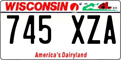 WI license plate 745XZA