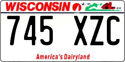 WI license plate 745XZC