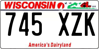 WI license plate 745XZK
