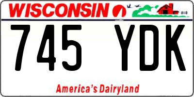 WI license plate 745YDK
