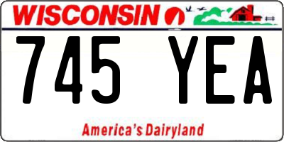 WI license plate 745YEA