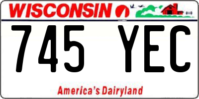WI license plate 745YEC