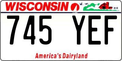 WI license plate 745YEF