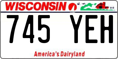 WI license plate 745YEH