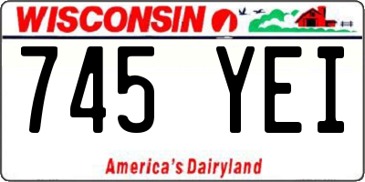 WI license plate 745YEI