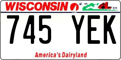 WI license plate 745YEK