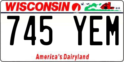 WI license plate 745YEM