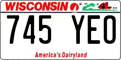 WI license plate 745YEO