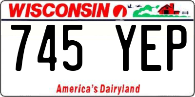 WI license plate 745YEP