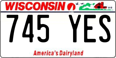 WI license plate 745YES