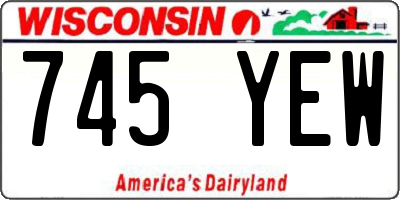 WI license plate 745YEW