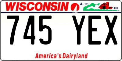 WI license plate 745YEX