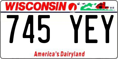 WI license plate 745YEY