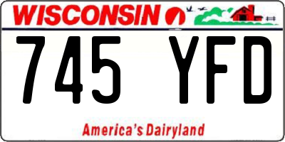 WI license plate 745YFD
