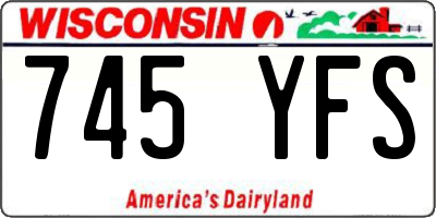 WI license plate 745YFS