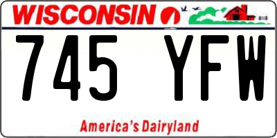 WI license plate 745YFW