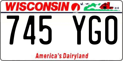 WI license plate 745YGO