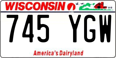 WI license plate 745YGW