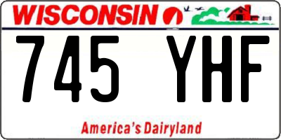 WI license plate 745YHF