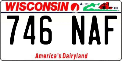 WI license plate 746NAF