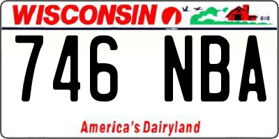 WI license plate 746NBA