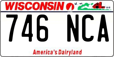 WI license plate 746NCA