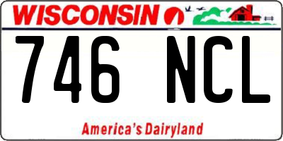 WI license plate 746NCL