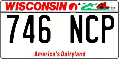 WI license plate 746NCP