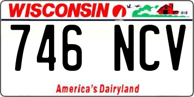 WI license plate 746NCV
